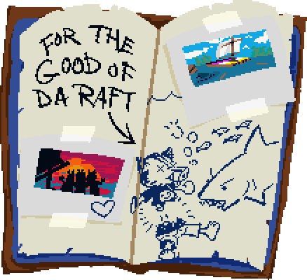 journal with the good of the raft written on it